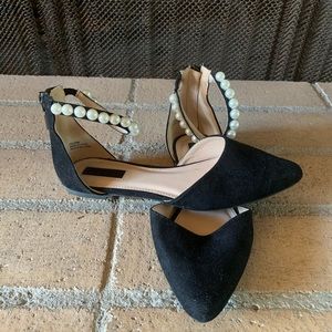 Pearl ankle flats